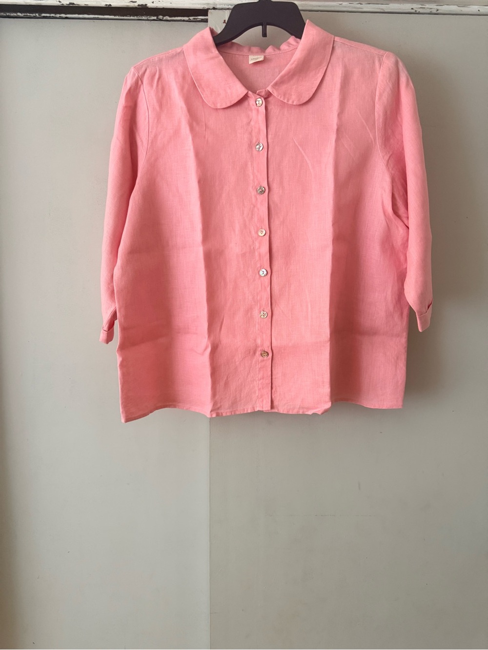 Lintico pink 100% Linen shirt - Picture 3 of 4